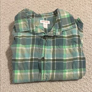 Boys Green Plaid Shirt